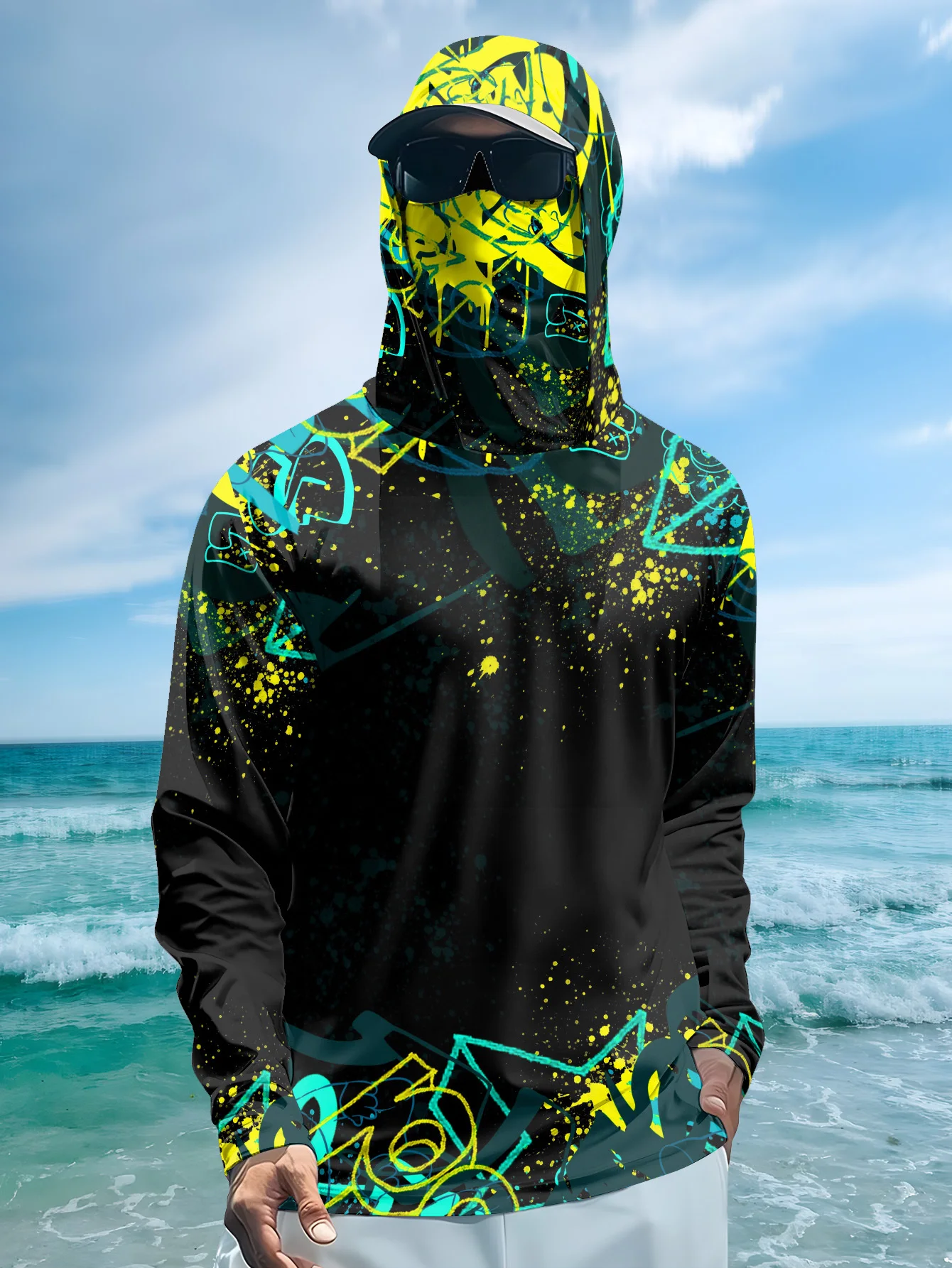 هودي صيد للرجال بعامل حماية من - مراجعة Fishing Mask Sun Protection وسعره