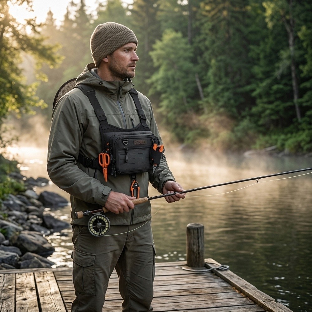 حقيبة ظهر متعددة الاستخدامات ل - مراجعة Fishing Vest وسعره